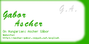 gabor ascher business card